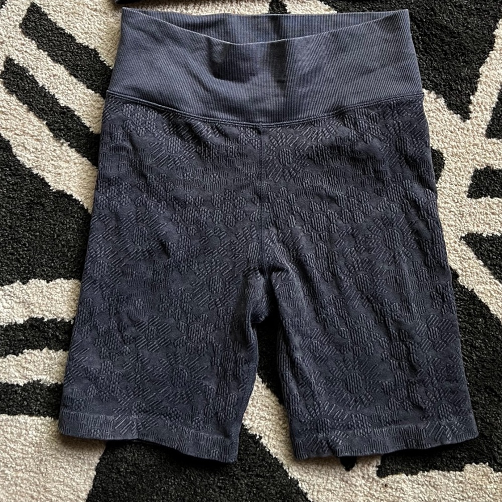 Navy biker shorts and tank top set